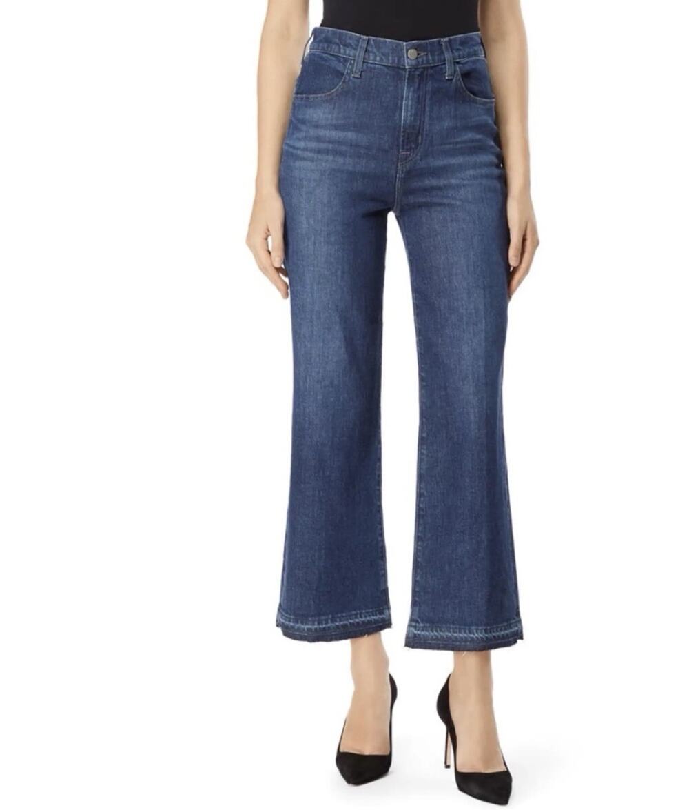 NWT J Brand Joan High Rise Wide Leg Cropped Jeans Cosmic Wash Size 27